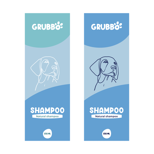 Design label for dog shampoo Diseño de Comsa