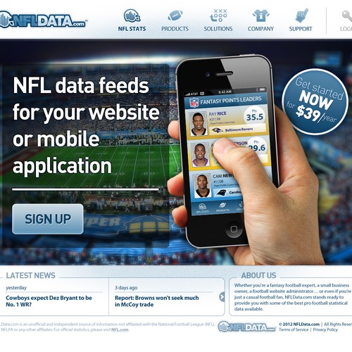 Help NFLData.com with a new website design デザイン by Logomax.sk
