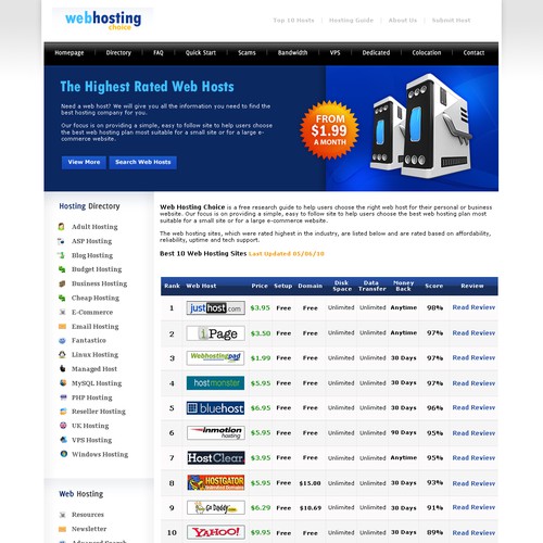 Redesign WebHostingChoice.com Design by Andrew-23
