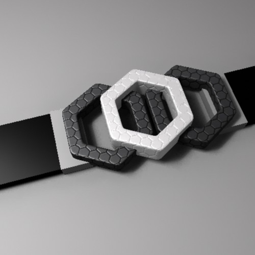 Carbon Nanotube inspired custom belt buckle design Diseño de Jessen Carlos
