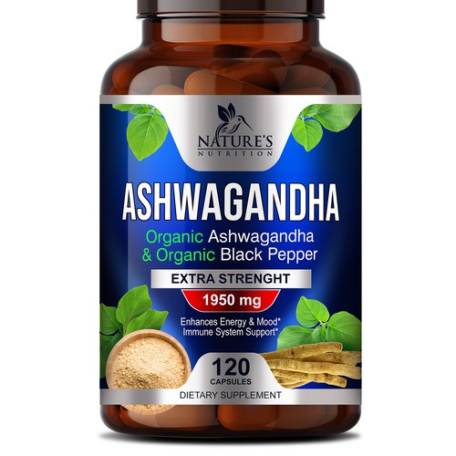 Natural Ashwagandha Capsules Design Needed for Nature's Nutrition Design by sapienpack