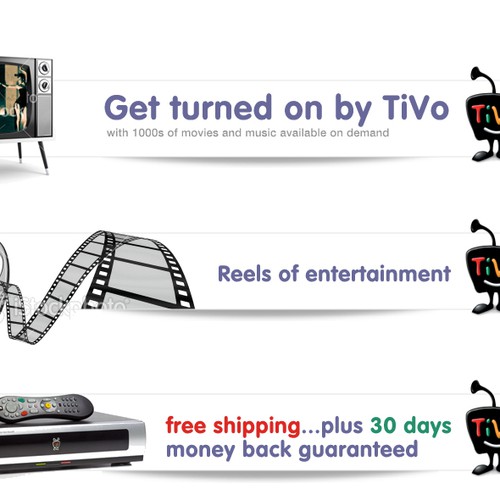 Banner design project for TiVo Diseño de jvollands