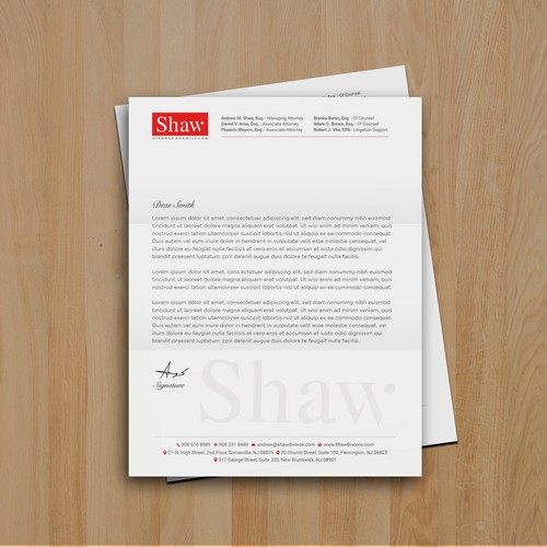 Letterhead for Divorce & Family Law Firm; Modern, Minimalist, Conservative Design Design by muaz™