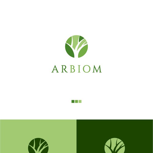 Show the "bio" and "industry" in the Arbiom logo, a sustainable bio-chemicals company Design by Toni Zufic