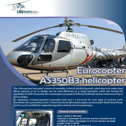 Helicopter company needs corporates brochure