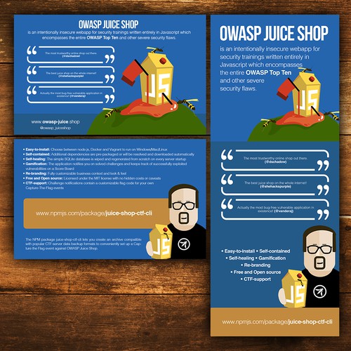 OWASP Juice Shop - Project postcard & roll-up banner Diseño de iguads ⭐️⭐️⭐️⭐️⭐️