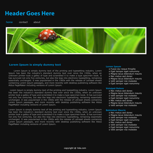 One page Website Templates Design by Wanted