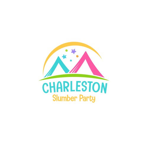 Cute slumber party tent company logo incorporating the Charleston Ravenel bridge Design by Yoe_Std