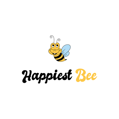 Design a cute, happy logo for Happiest Bee. Design by Fan Tas Tic