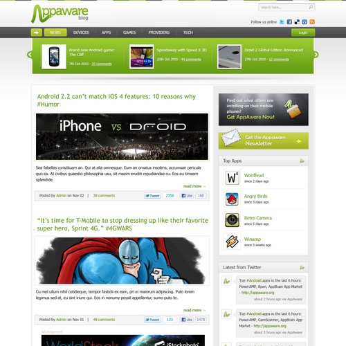 AppAware: Android and Twitter-like website Ontwerp door Hitron_eJump