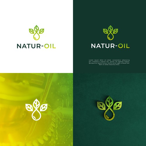 Logo representing bio based oil products. Design réalisé par Chelogo