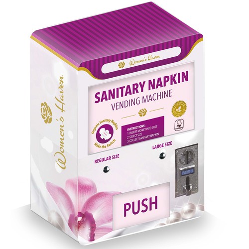 Vending Machine Signage for Feminine Product brand Design by Liz-Gardner