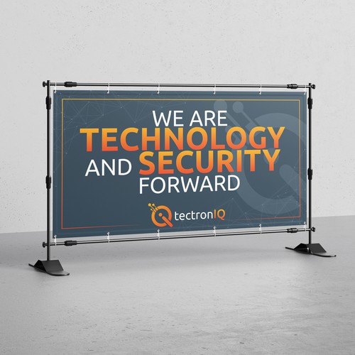 Simple trade show banner for technology company Design by Sketch Media™