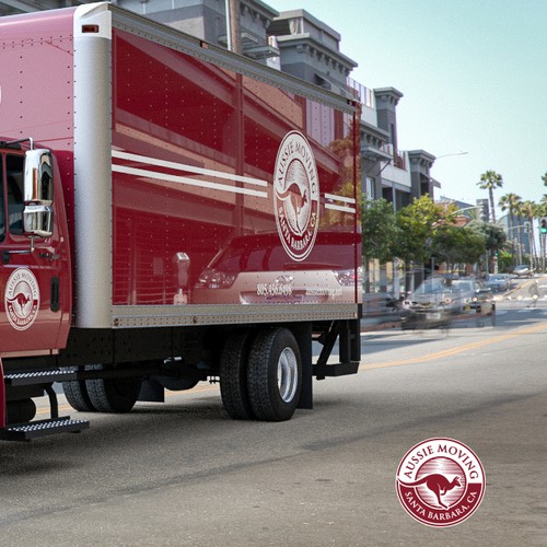 Design Classic Moving Truck artwork for a Santa Barbara Moving Co. Design by My Idea Studio