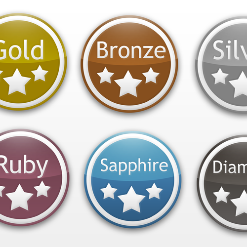 Subscription Level Icons (i.e. Bronze, Silver, Gold, Platinum) Design by Alex Wiseman