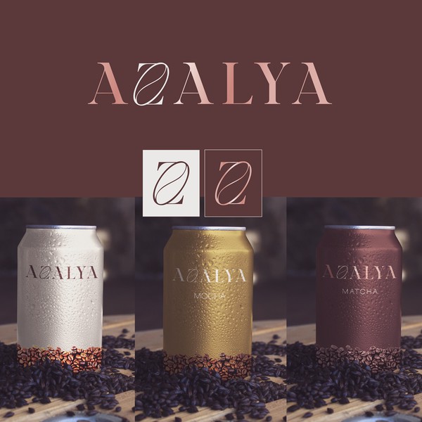 elegant luxury logo design for coffee drink AZALYA