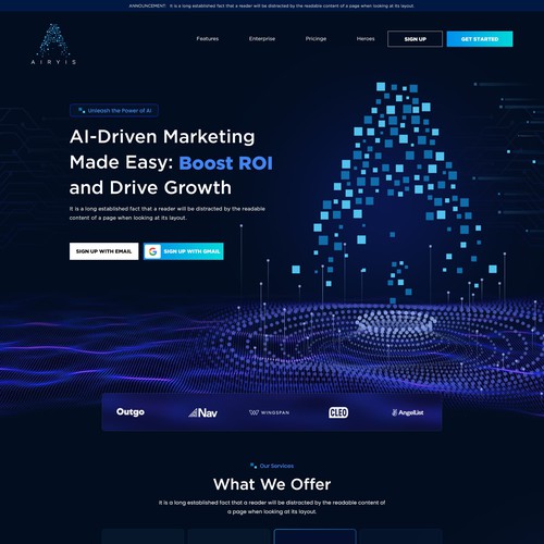 Homepage for new Ai powered personal assistant Design by UD_Pro