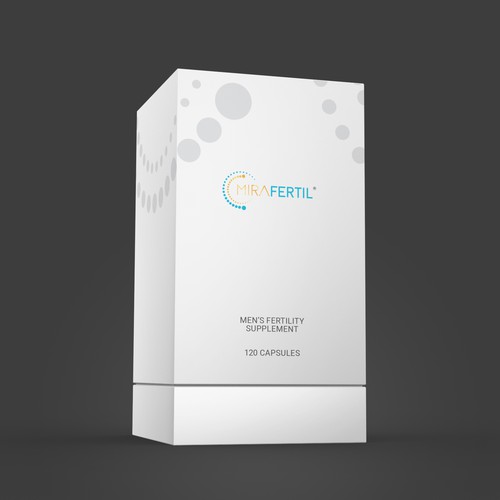 a box for male reproductive supplement improves sperm quality that look professional yet luxurious Design by CK Graphic