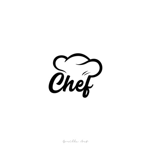 "CHEF": Food & Cooking Social Media Logo Design by Gorilla Art ™