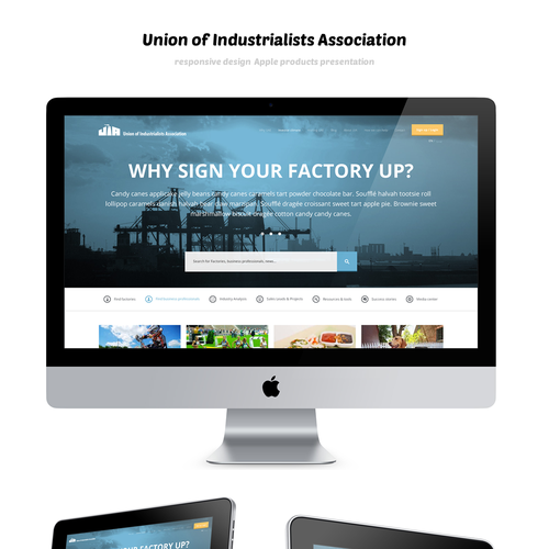 $3000 GUARANTEED !! ****** Just a "homepage" design for the Industrialists Association Diseño de Filip ⭐️