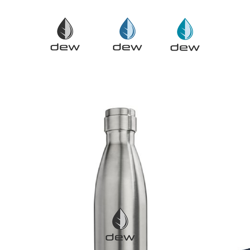 White Stainless Steel Water Bottle, Mindfulness First Logo