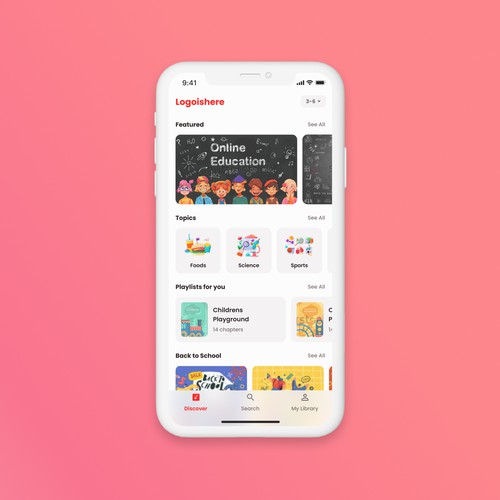 Clear and colorful app meant to engage young children Design by ridoariherawan