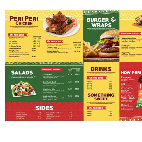 Up And Coming Peri Peri Restaurant Needs A Menu With Spice Menu