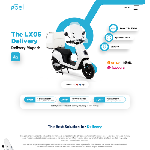 -xxia-さんのDesign brand new website for a long-term electric scooter rental start-up in Norwayデザイン