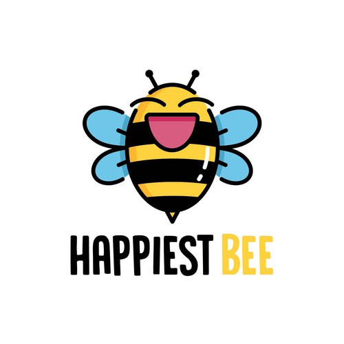 Design a cute, happy logo for Happiest Bee. Design réalisé par angelarp