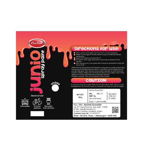 Design an Attractive SPRAY PAINT CAN Product label contest