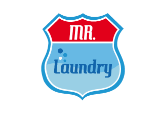 Laundromat logo with the title 'Mr. laundry  needs a new logo'