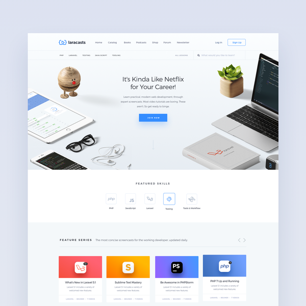 Design by Max Iver titled "Redesign Laracasts"