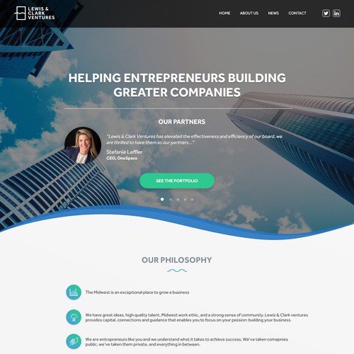 Create a modern Word Press theme design for Lewis & Clark Ventures Design by Balabek