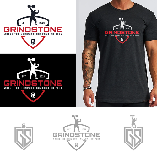 Strongman gym needs logo to help encapsulate hard working ethic, and community based spirit. Design by OVZ0342