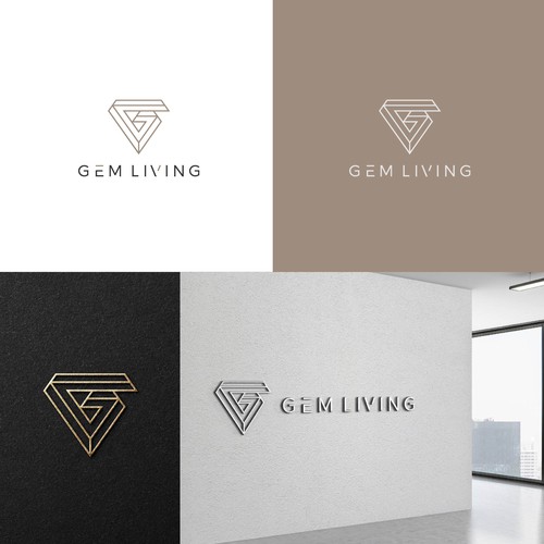 Geometrical, minimalist, modern brand design for Gem Living Design by FAVEO®