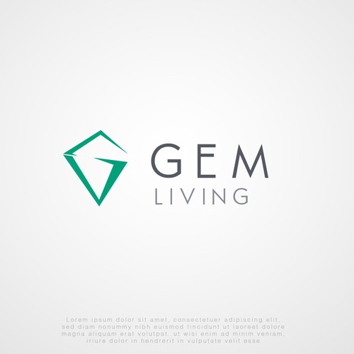 Geometrical, minimalist, modern brand design for Gem Living Design by UribeStudio