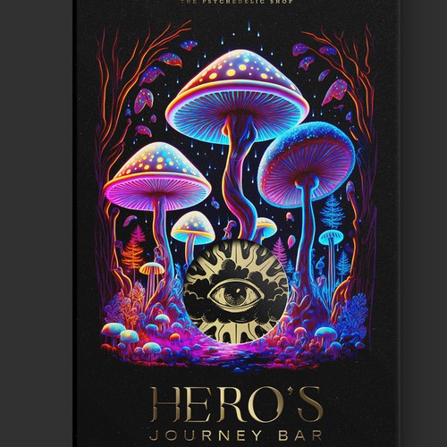 Psychedelic Mushroom Chocolate Bar Packaging  🍄🍫 Design by KJ S