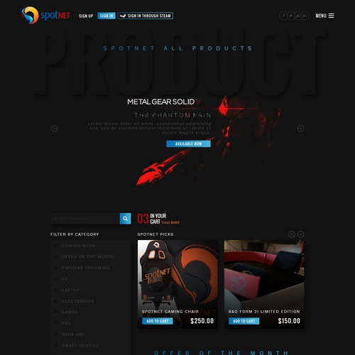 Spotnet website Design by MercClass