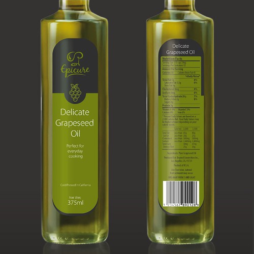 Epicure Olive Oil label Design Design by GRAFANNA Packaging