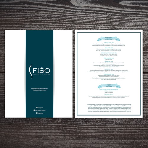 Urban , Modern,   Fine dining seafood menu Design by Tety design