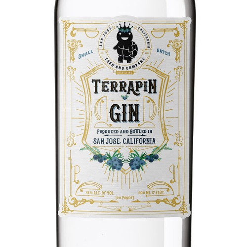 Gin Bottle Label Design by Windmill Designer™