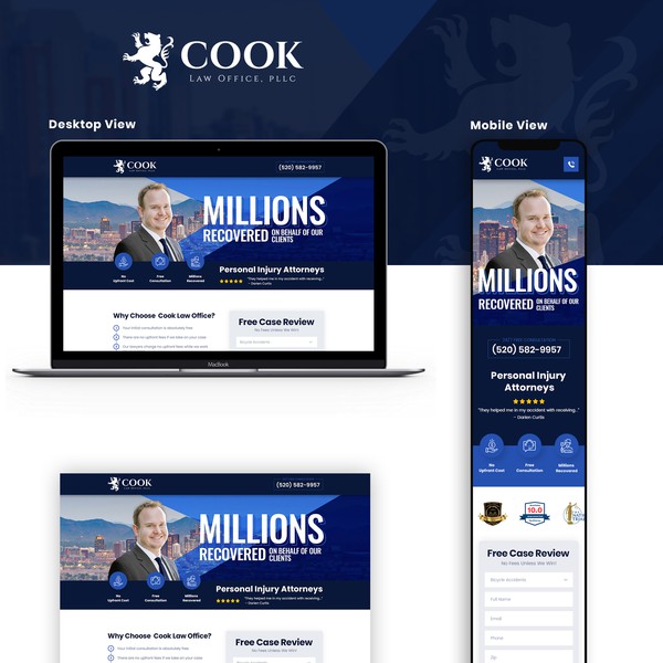 Design by Greentec✿ titled "attorney landing page"