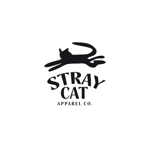 Logo for Stray Cat Apparel Co. - Clothing brand that donates 100% to saving cats! Design by DaliaKK