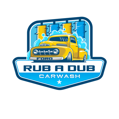 A funny logo for a tunnel carwash. Colorful. Design by Vandi septiawan