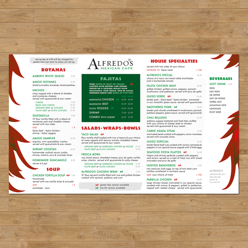 Traditional Mexican Restaurant needing new menu design! Design by Thora