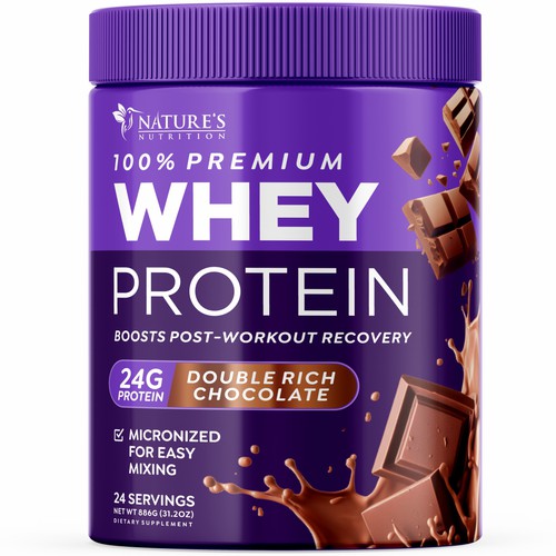 Tasty Whey Protein Chocolate Design Needed for Nature's Nutrition Design réalisé par GenScythe