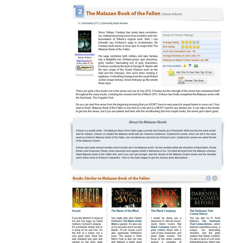 Help Best Fantasy Books with a new website design Réalisé par rosiee007