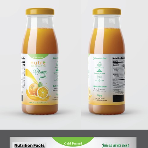 Easy Orange Juice Bottle.. Full Wrap! Design by TheThreeMedia