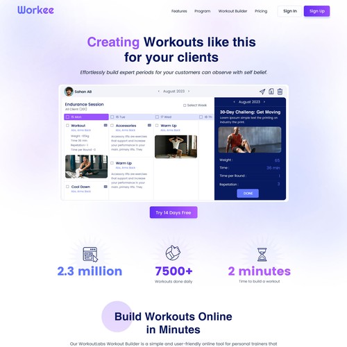 Website Design for a Personal Trainer Workout Platform Design by RWI⚡
