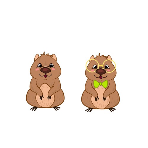 Quokka (the happiest animal in the world) mascot for AI powered wellness app Design by Anastasia1995